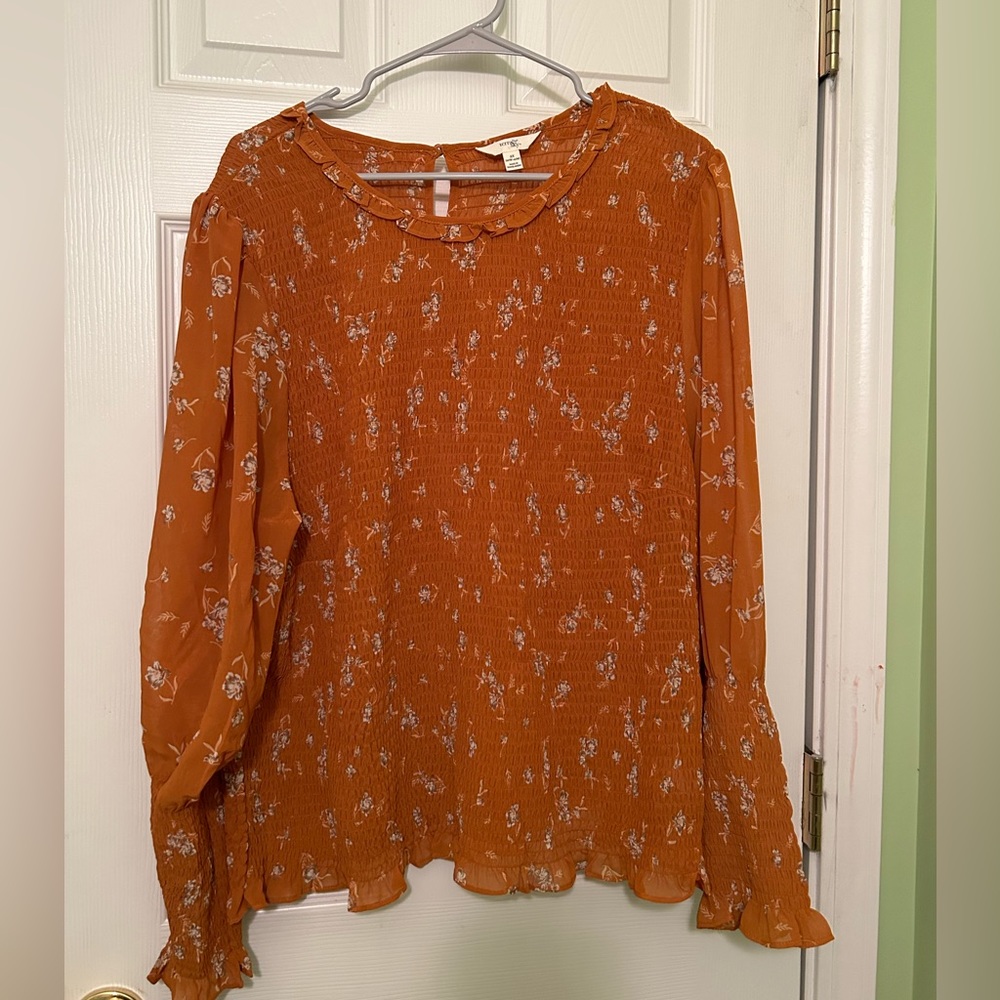 Smocked floral blouse Terra and Sky